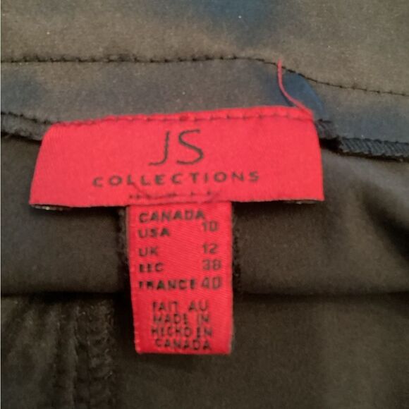 JS COLLECTION SIZE 10 BLACK STRETCH SATIN FLARED TROUSERS PANTS - Picture 6 of 7